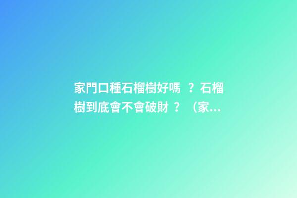 家門口種石榴樹好嗎？石榴樹到底會不會破財？（家門口種石榴樹好不好）